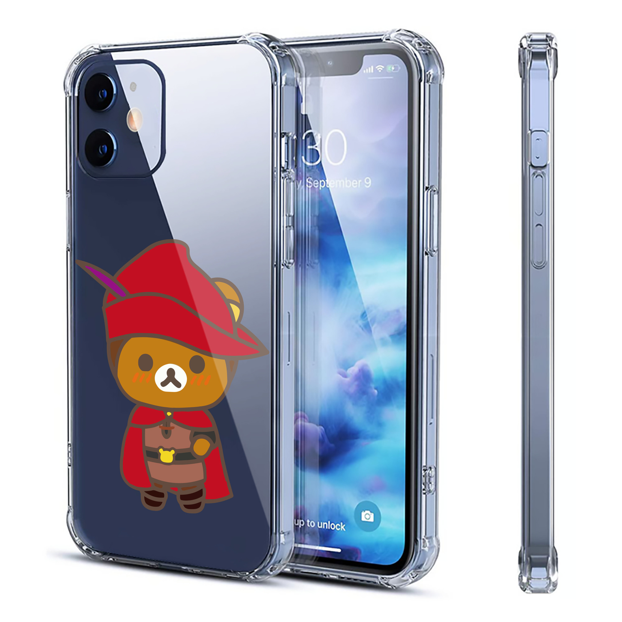 （画像用） リラックマ リラックマ キイロイトリ Rilakkuma Korilakkuma Kiiroitori 【iPhone 12シリーズ対応】透明スマホケース（クリアソフトケース）